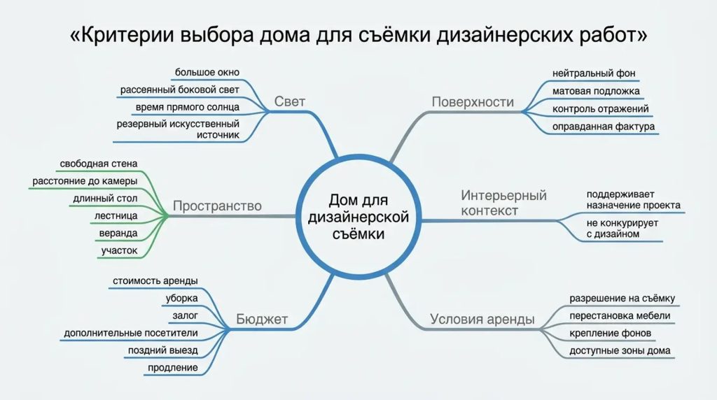 Критерии выбора дома для съемки дизайнерских работ
