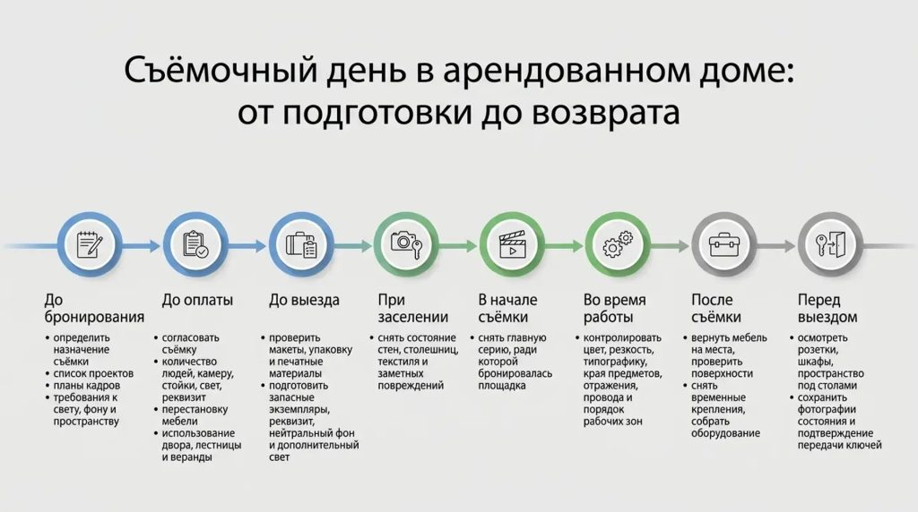 Съемочный день в арендованном доме